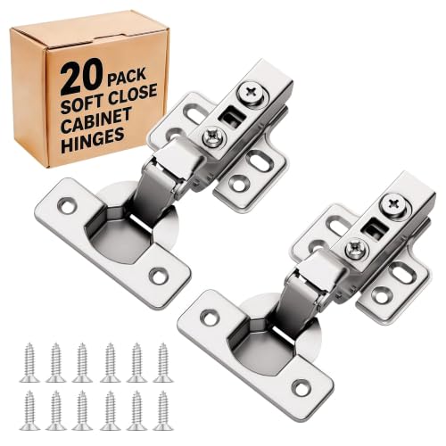20Pcs Frameless Soft Close Inset Cabinet Hinges 50% Faster Install - color: Inset, size: 10 Pairs