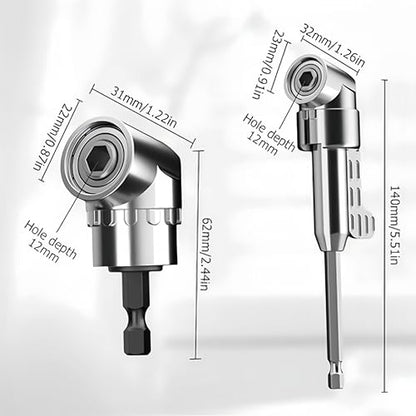 105 Degree Right Angle Drill Adapter, 2025 New 1/4" Hex Shank Driver Angle Drill Attachmen for Screwdriver & Drill(Long+Short) ﻿ ﻿ ﻿ ﻿ ﻿