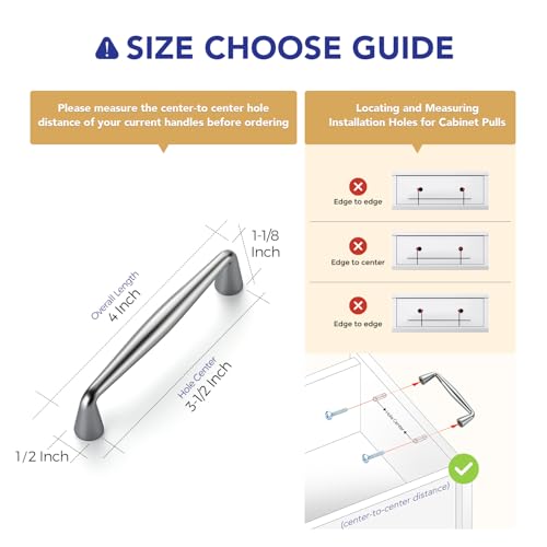 Ravinte Polished Chrome Cabinet Handles Solid Handles,3-1/2 Inch,10 Pack - color: Polished Chrome, size: 3-1/2 Inches Hole Center