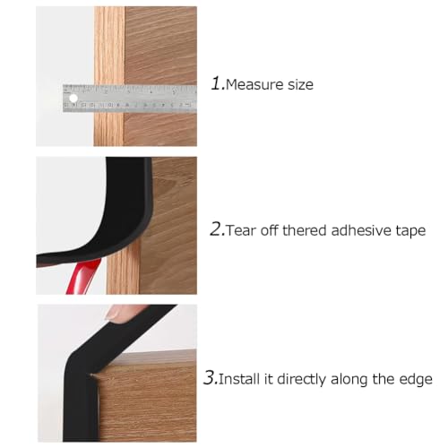 U Shape Plywood Edge Banding - Fit 1/2 inch Edge, Self-Adhesive Edge Trim for Desk, Table, Countertop, Furniture, Black, 20Ft - color: Black, size: 1/2inch (20Ft)