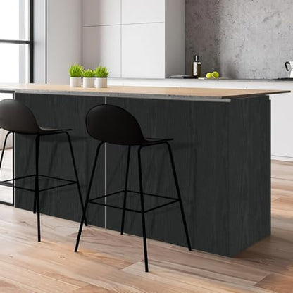 Arthome Peel and Stick Contact Paper Black Wood Wallpaper Self-Adhesive & Removable Vinyl Wall Paper for Countertop Furniture Kitchen, Easy to Clean, (33" x 120") - color: Black Wood, size: 33" x 120"