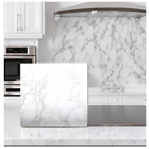 EZ FAUX DECOR Vinyl Countertop Update Wrap 36" x 120" Waterproof White Marble Contact Paper Countertop Adhesive Covering Formica Laminate Removable Wallpaper Peel and Stick Backsplash - size: 36" x 120"