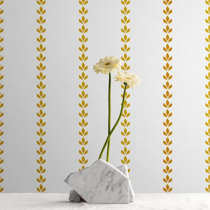 J Boutique Stencils Farmhouse Leaf Stripe Wall Stencil – Reusable DIY Wallpaper Alternative for Walls, Dressers & Cabinets – Clean, Modern Botanical Lines