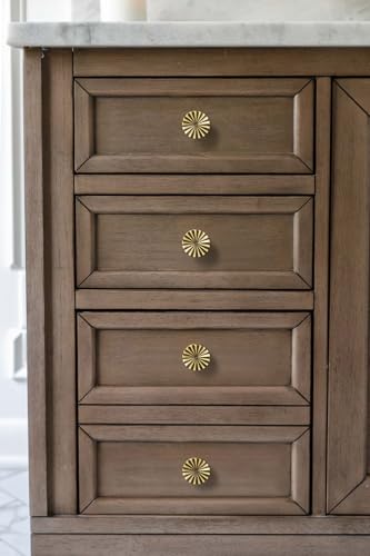 Goo-Ki Brushed Bronze Cabinet Knob,Modern 1.5''（36mm Dia Zinc Alloy Drawer Knobs with Round Flower Design,6 Pack - color: Brushed Bronze, size: 1.5'' Dia Single Hole Knob