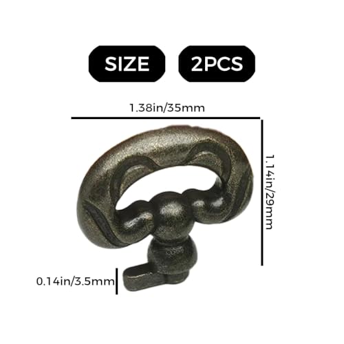 2PCS Antique Bronze Ring Drawer Pulls, Black Coffee - color: Black Coffee Antique