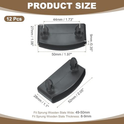 uxcell 12 Pcs 50mm x 9mm Plastic Bed Slat End Caps, Bed Slat Cover Gray - color: Grey, size: 50mm x 9mm
