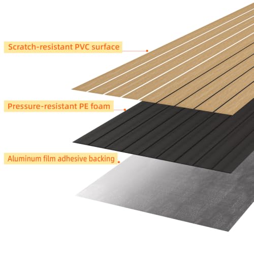 Peel and Stick Wood Slat Wall Panels, Yellow Wood, 118 x 15.7 in - color: Yellow Wood Grain, size: 15.7" x 118"