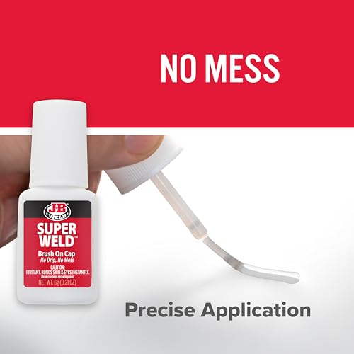 J-B Weld Clear Superglue 6g Brush-On Cap, 2 Pack, - size: 6g 2 Pack