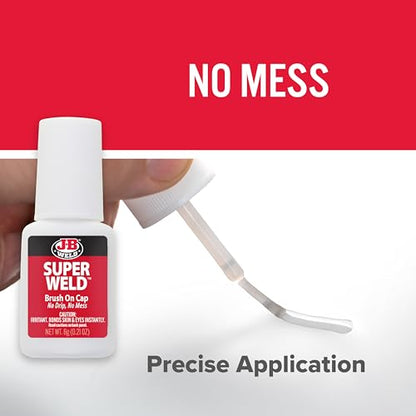 J-B Weld Clear Superglue 6g Brush-On Cap, 2 Pack, - size: 6g 2 Pack