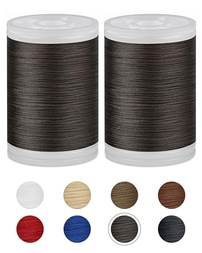 330 Yards FIVEIZERO Extra Strong Upholstery Thread,Coffee Bonded Nylon Thread for Denim Leather,Craft,Machine,DIY and Home (2 Pack) CJ - color: Coffee