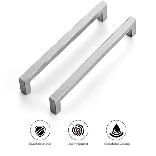 Ravinte Brushed Nickel Kitchen Square Cabinet Handles 7-1/2 Inch 5 Pack - color: Brushed Nickel