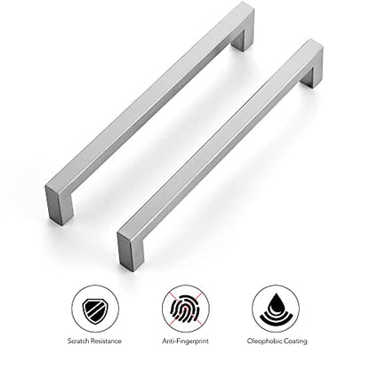 Ravinte Brushed Nickel Kitchen Square Cabinet Handles 7-1/2 Inch 5 Pack - color: Brushed Nickel