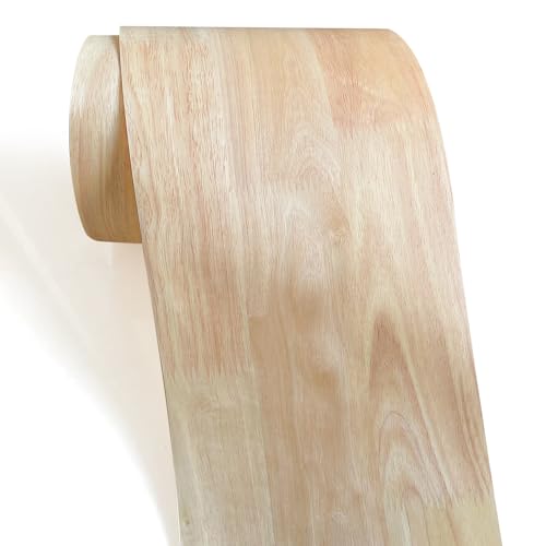 Natural Wood Veneer, Thin Veneer Sheets, Furniture/Boxes/Wooden Crafts Production and Renovation, Handmade DIY (Rubber) - color: Rubber / 8″ x 90″