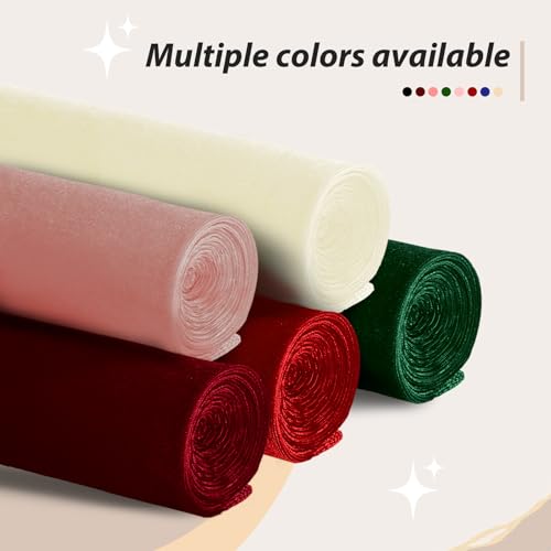 KKJIAF 1 Yard Burgundy Stretch Velvet Fabric 60" Wide for DIY Crafts - color: Burgundy, size: 1 Yard