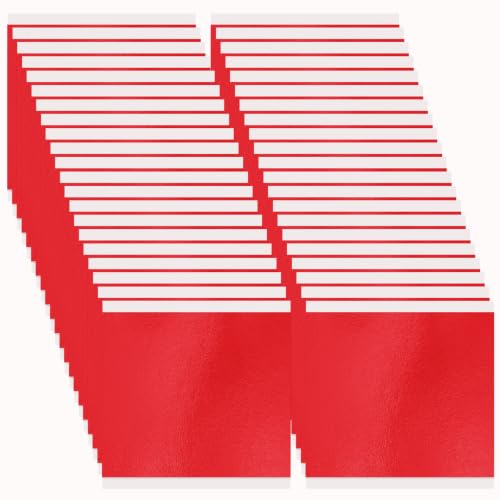 Vonty 200 Pcs Red Foil Sheets for Crafts Imitation Leaf Gilding Decor - color: Red