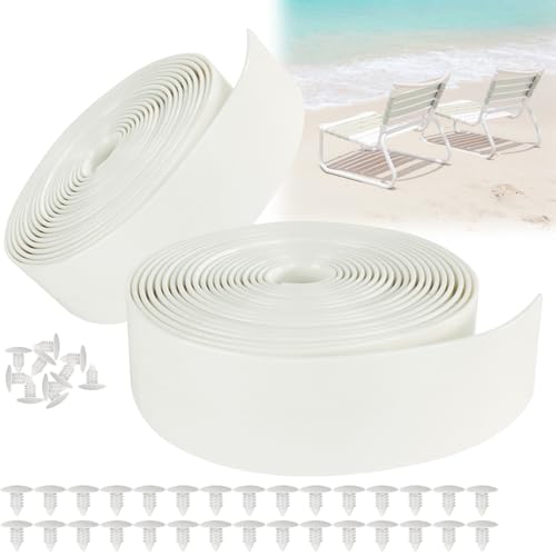 LukLoy 2" Wide 40ft Long Vinyl Straps for Patio Chairs Repairs, White - color: White