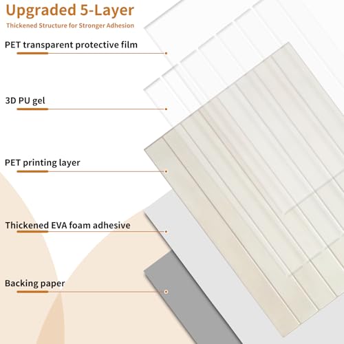 WOWSTAR 10-Sheet Thickened White Peel and Stick Backsplash for Kitchen, Back Splashes Stick on Tile, Waterproof Wall Tiles - color: Pinkish White