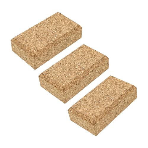 SCOTTCHEN Cork Sanding Block, Cork Punching Pad,Cork Sewing Block, 4-1/4" x 2-3/8" x 1-3/16", Hand Sanding Tool for Woodworking, Furniture Repair, Leather Craft - 3 Pack - style: Cork 3 pack