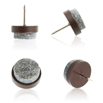 40 PCS 24mm Nail-On Felt Glides, Chair Leg Protector Brown - size: 24mm - Brown