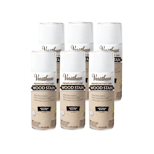 Varathane Premium Fast Dry Antique White Wood Stain Spray - color: Antique White, size: 10.25 Ounce (Pack of 6)