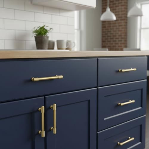 Alzassbg 5" Brushed Gold Cabinet Pulls and Handles 10 Pack, AL3017MGP - color: Brushed Gold, size: 5" Hole Center
