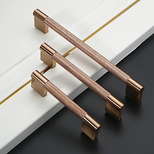 Asidrama 10 Pack 7.5 inch Champagne Bronze Knurled Cabinet Handles - color: Champagne Bronze, size: 7.5" Hole Center(192mm)