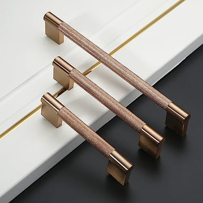 Asidrama 10 Pack 7.5 inch Champagne Bronze Knurled Cabinet Handles - color: Champagne Bronze, size: 7.5" Hole Center(192mm)