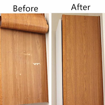 UPREDO Brown Wood Grain Adhesive Paper Wall Paper Vinyl Funitures Dresser Drawer Cabinet Sticker (15.8X197inch(16.4ft), Brown) - size: 15.8"W x 197"L