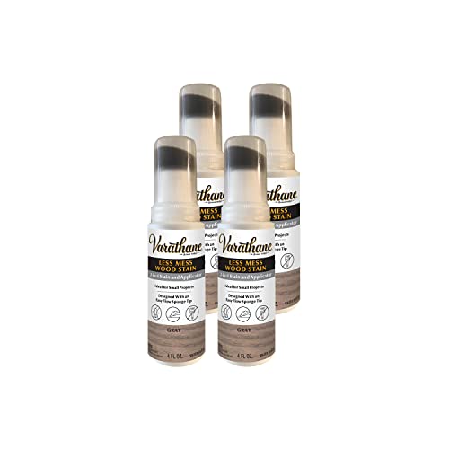 Varathane Less Mess Gray Wood Stain & Applicator - color: Gray, size: 4 Ounce (Pack of 4)