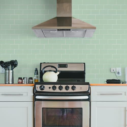 STICKGOO Subway Tile Peel and Stick Backsplash, Thicker Design 12" x 12" Stick on Backsplash Tiles for Kitchen, Bathroom, Wall Tile (10 Sheets, Light Green) - color: Light Green
