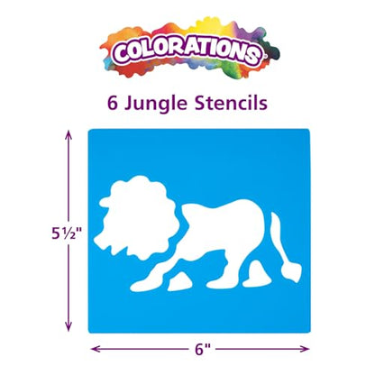 Washable Plastic Jungle Stencils - Set of 6 - style: Jungle 6PK
