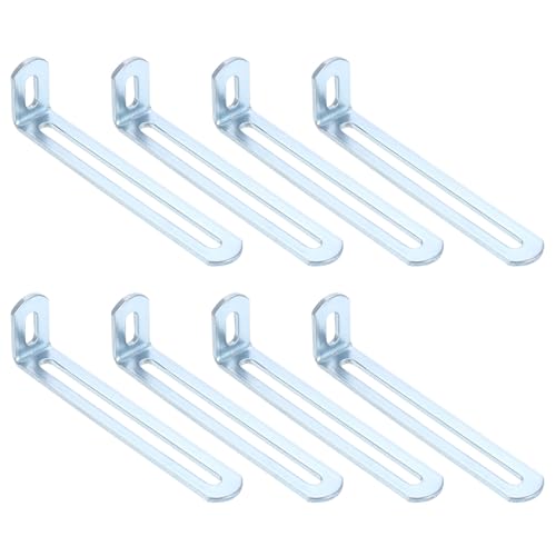uxcell 8 Pcs Adjustable Right Angle Brackets 4.7"x1.2"x0.7" Silver - color: Silver, size: 4.7"x1.2"x0.7"