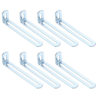 uxcell 8 Pcs Adjustable Right Angle Brackets 4.7"x1.2"x0.7" Silver - color: Silver, size: 4.7"x1.2"x0.7"