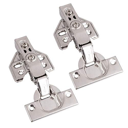Ilyapa Full Overlay Cabinet Hinge, Satin Nickel - 2 Pack, Frameless, Soft - size: Frameless Full Overlay