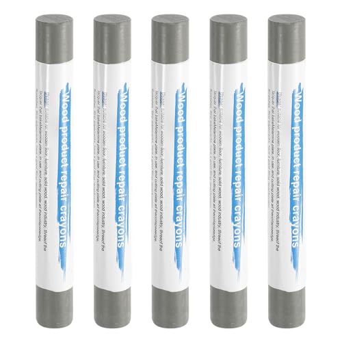 HARFINGTON 5pcs Wood Filler Sticks Wooden Wax Touch Up Furniture Repair Crayons for Scratch Hole Wood, Pale Slate - color: Pale Slate