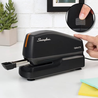 Swingline Electric Stapler, 30 Sheet Capacity, Optima 30, Black (42150) - size: 30 sheets, style: Stapler