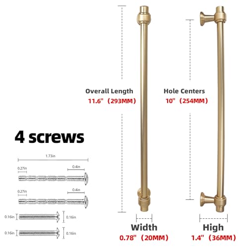 Champagne Bronze Kitchen Cabinet Pulls 10 Inch 10 Pack - color: Champagne Bronze, size: 10" Hole Center(254mm)