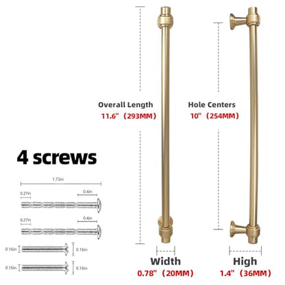 Champagne Bronze Kitchen Cabinet Pulls 10 Inch 10 Pack - color: Champagne Bronze, size: 10" Hole Center(254mm)