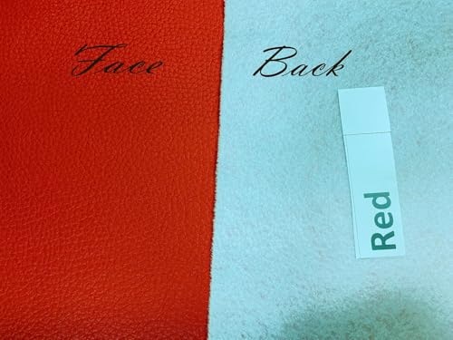 Mybecca Faux Leather Vinyl Fabric Color : Red BY THE Yard - color: Red, size: BY THE YARD