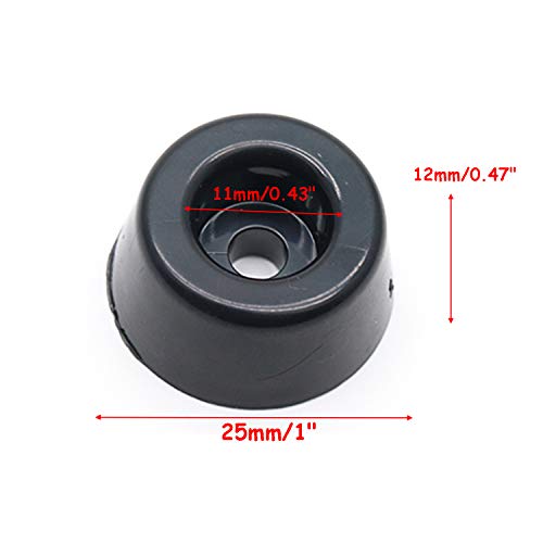 20pcs Floor Protector Plastic Furniture Feet Screw in 0.35" Height, Black