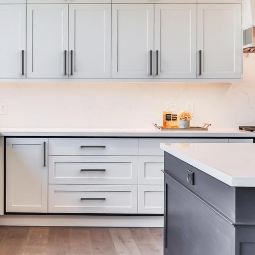 Amerdeco 10 Pack ZH0005MB Matte Black Cabinet Pulls 6.3" - color: Matte Black, size: 6.3" hole center