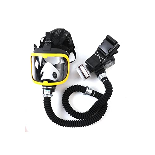 Full Face Respirator, Protective Mask with Air Pump for Gases Dust Chemicals Paint， Powered Respirator, 110ma-300ma 62 L/min 74 L/min Air Supply Flow