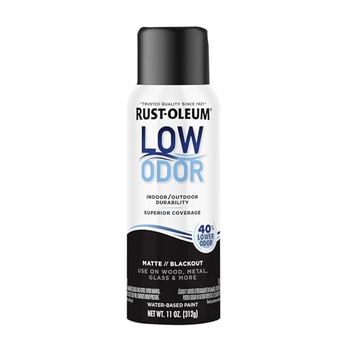 Rust-Oleum Low Odor Premium Spray Paint, Matte Blackout - color: Blackout, size: 11 Ounce (Pack of 1)
