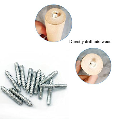 12 Pack 1/4-20 x 1-1/2 Inch Silver Hanger Bolts, Double Headed, Carbon Steel, 4.8 Grade, 37mm Length - size: Silver 1/4-20"x1-1/2"-12PCS