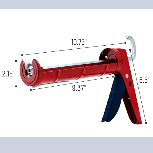 Bates- Caulking Silicone Gun, 10:1 Thrust Ratio, Hand Caulking Guns, No Drip - color: Red & Deep Blue, size: 1 Pack