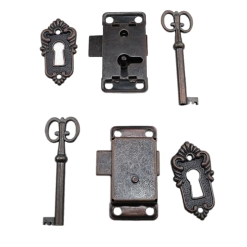 2 Pack Antique Cabinet Lock with Key for Drawers and Desks