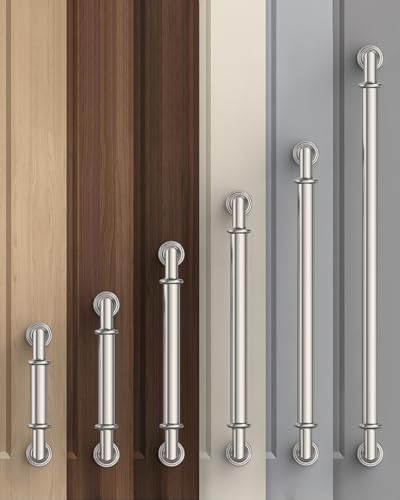 10 Pack 6.3''(160mm) Brushed Satin Nickel Cabinet Pulls, Kitchen Cabinet Handles for Bathroom Cupboard Pulls - color: Brushed Satin Nickel, size: 6.3" Hole Center