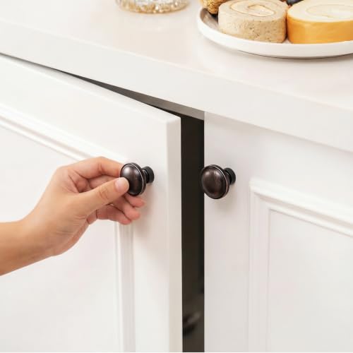 Goldenwarm Oil Rubbed Bronze Cabinet Knobs, Round Drawer Handles 1-1/4 Inch 10 Pack | Rustproof Single Hole Cabinet Hardware, Solid Zinc Alloy, Screws Included for Cupboard Closet Furniture Upgrade - color: Oil Rubbed Bronze, size: Knob(1-1/4 In)
