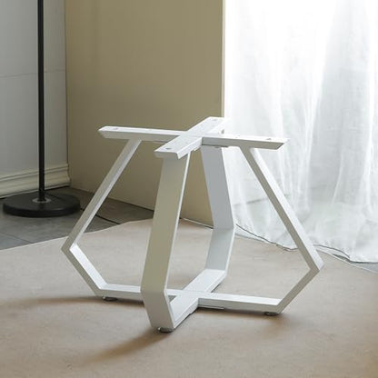16 Inch Gold Metal Table Legs - Diamond Shape, Industrial Modern Bench & Chair Base, Desk Legs (White) - color: White