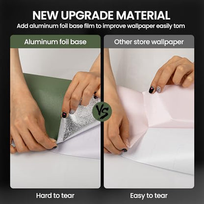 Green Contact Paper Peel and Stick Wallpaper with Tools Modern Removable - color: Green, size: 17.7" x 590.5"